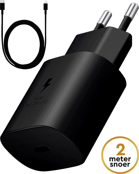 45W snellader voor Samsung en Iphone 15 - Zwart