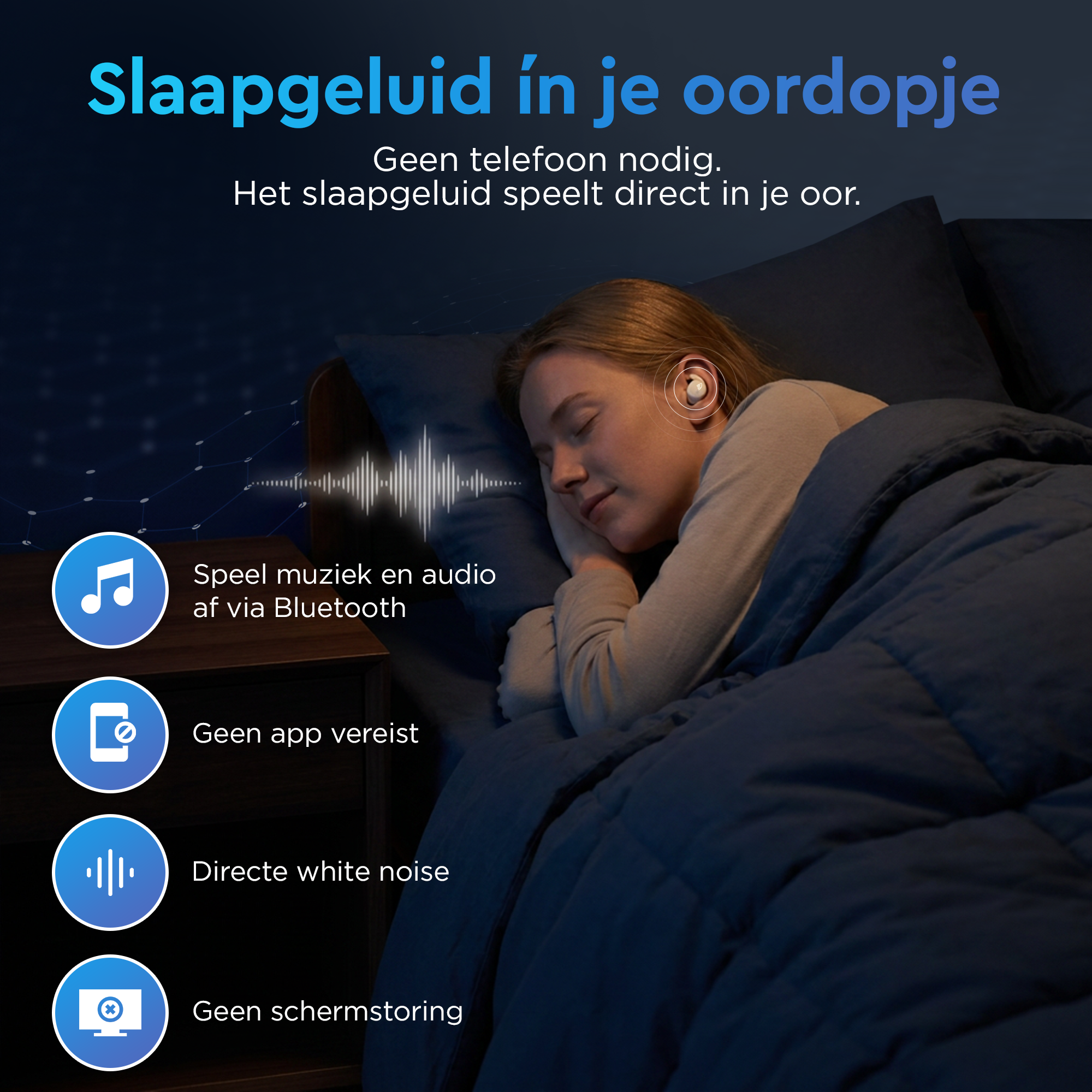 Slaap oordopjes Pro - Geavanceerde Noise Cancelling -40dB geluidsreductie