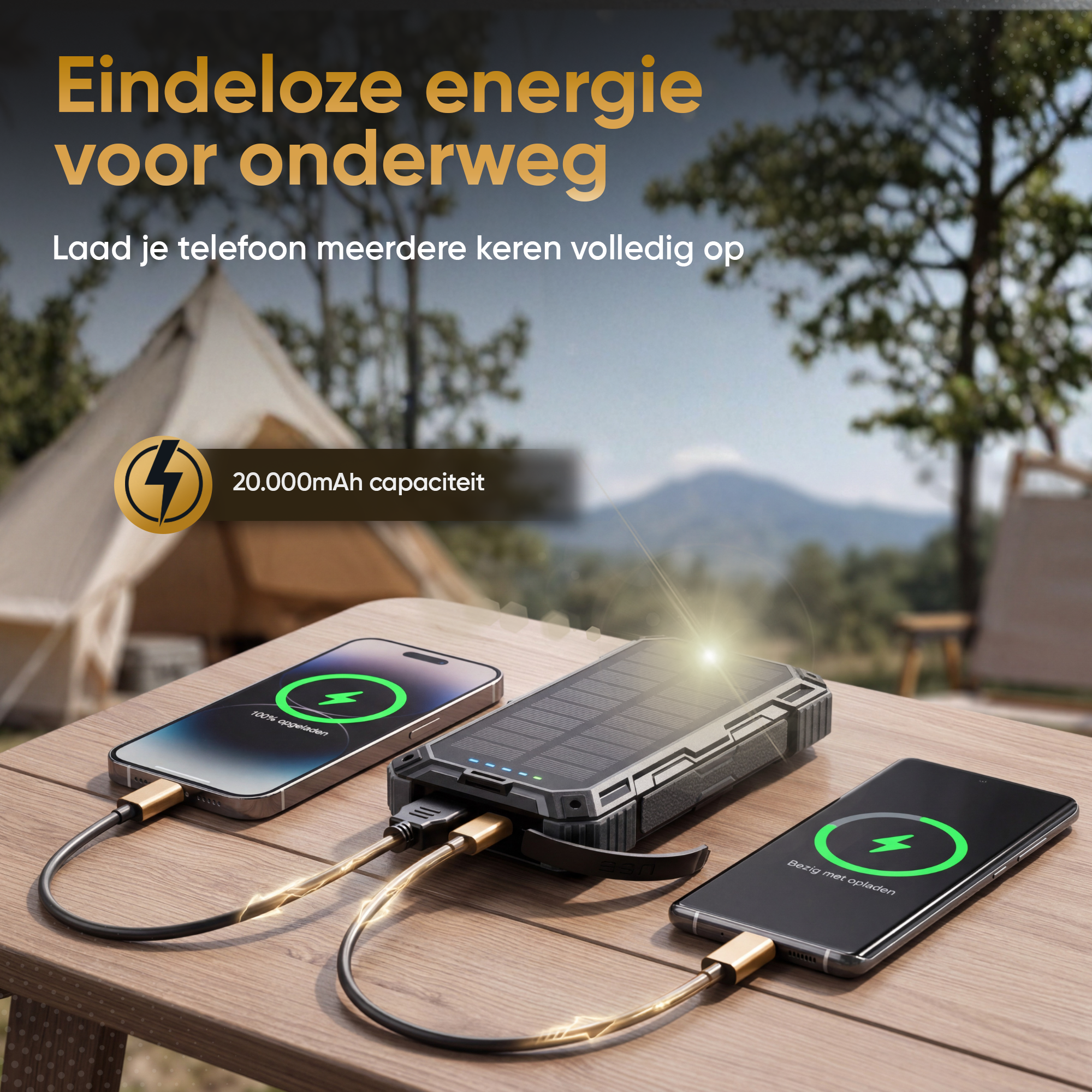 Golden Sound Solar Powerbank 20.000 mAh