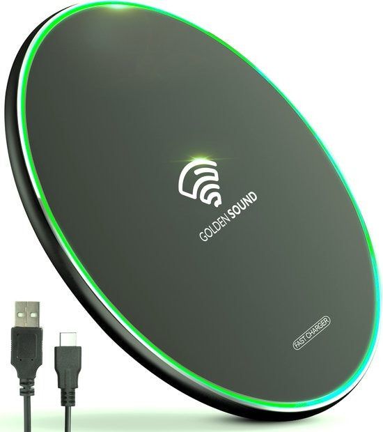 Draadloze oplader 15W - Snellader - Geschikt voor Iphone en Samsung