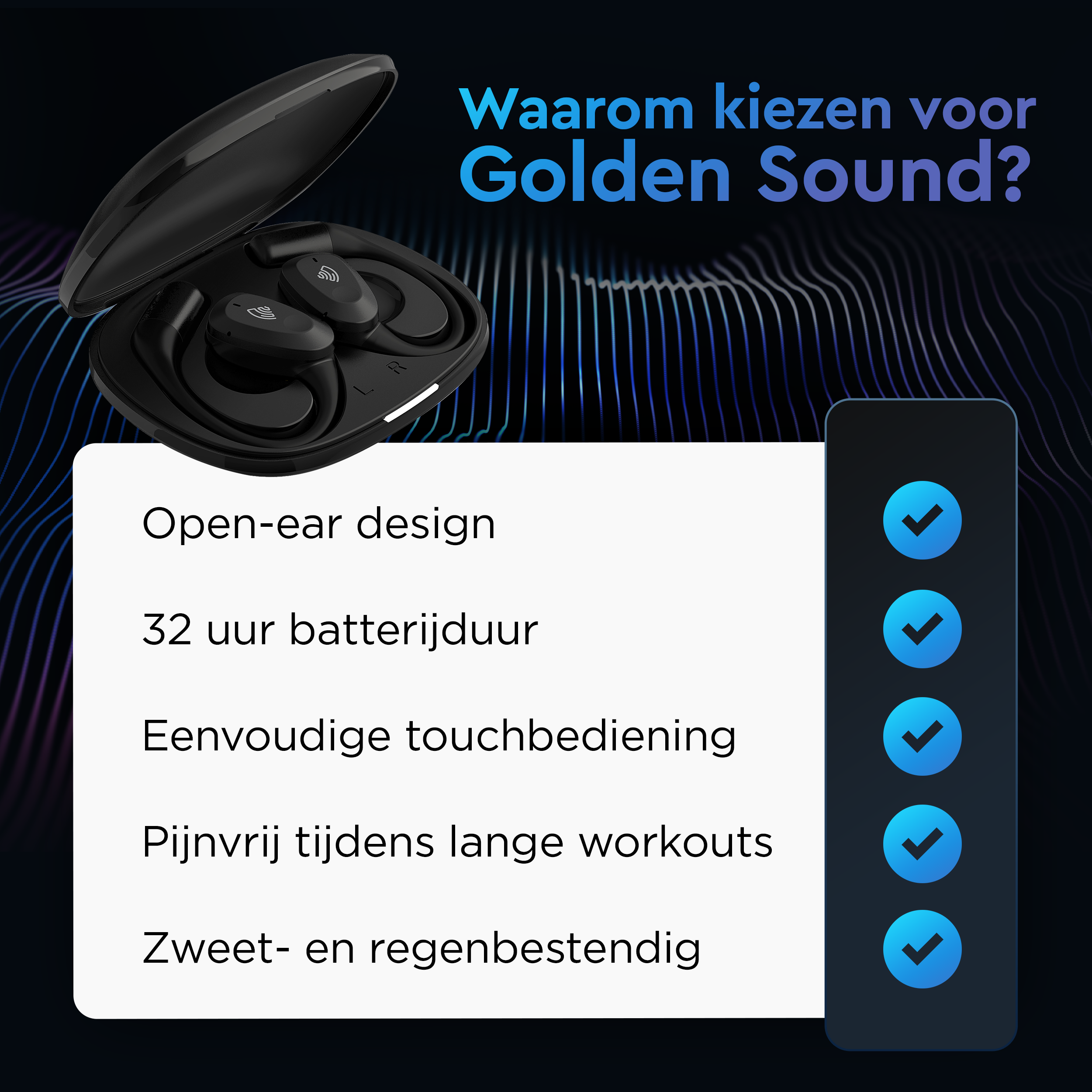 Bone Conduction Open Ear oortjes - Sport oordopjes