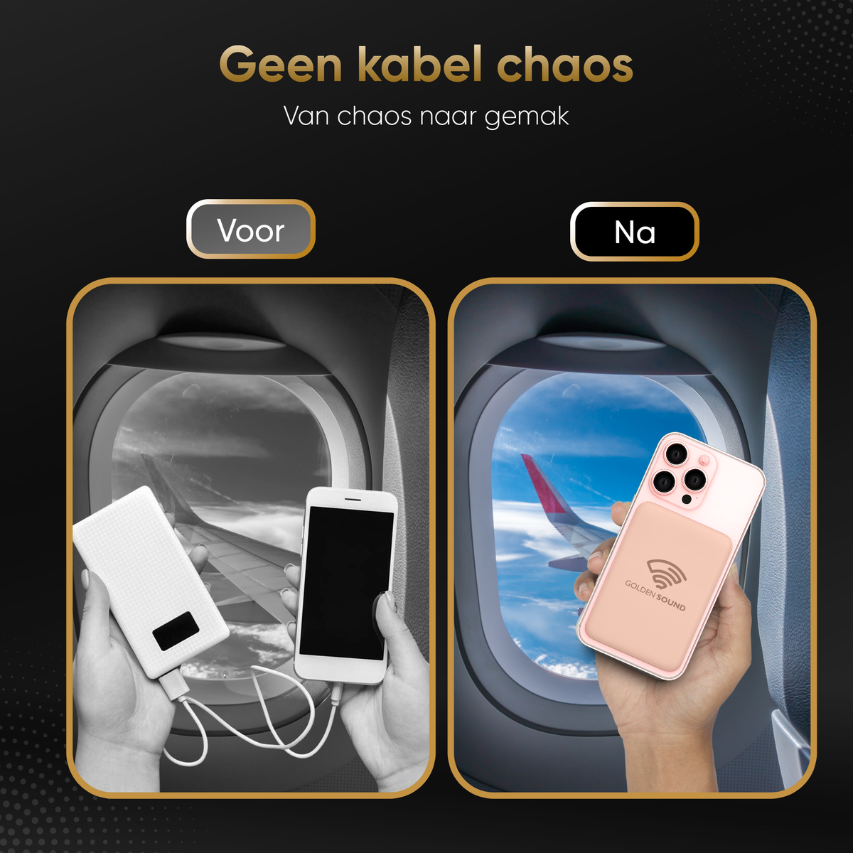 Golden Sound Powerbank 10.000 mAh - Geschikt voor MagSafe systeem - Roze