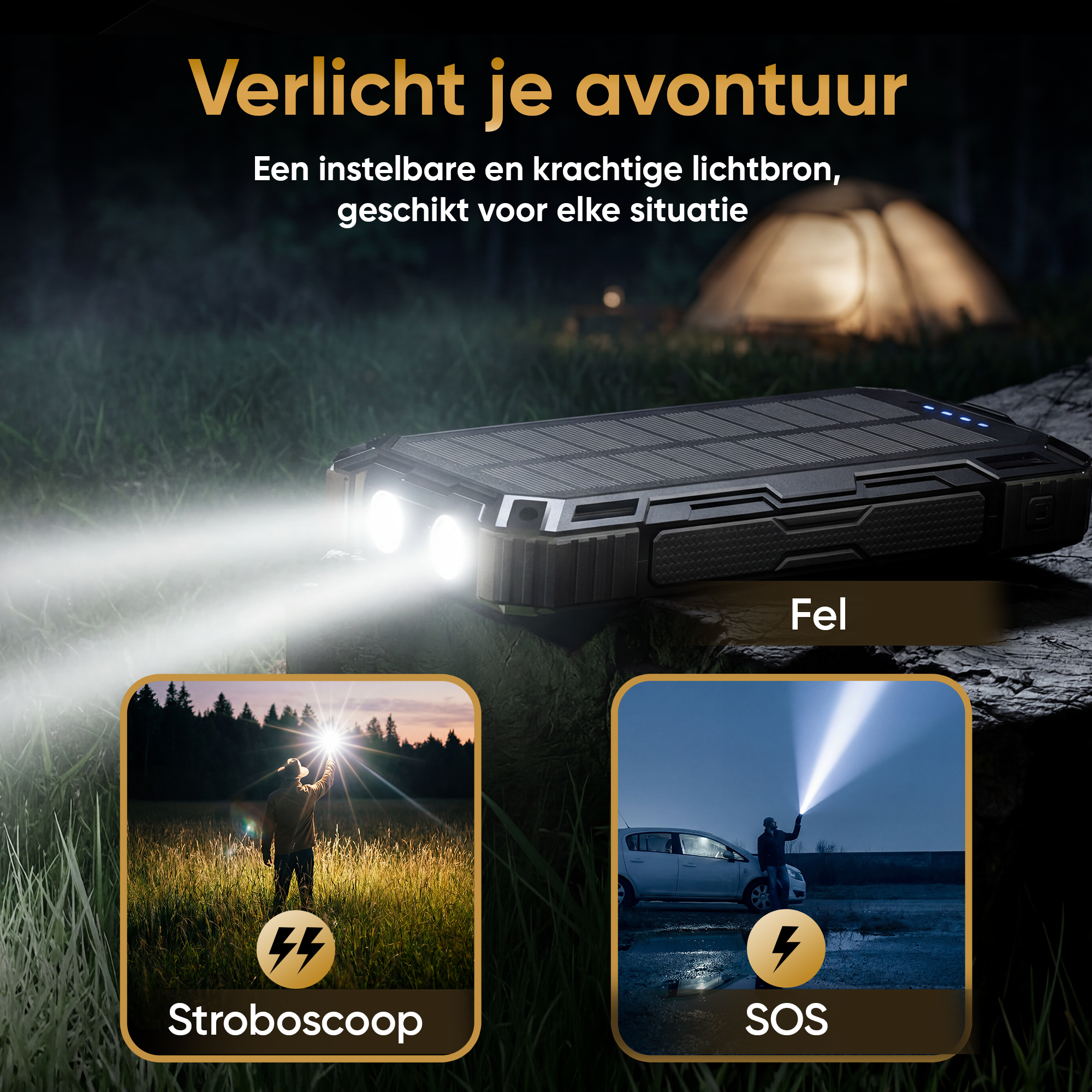 Golden Sound Solar Powerbank 20.000 mAh