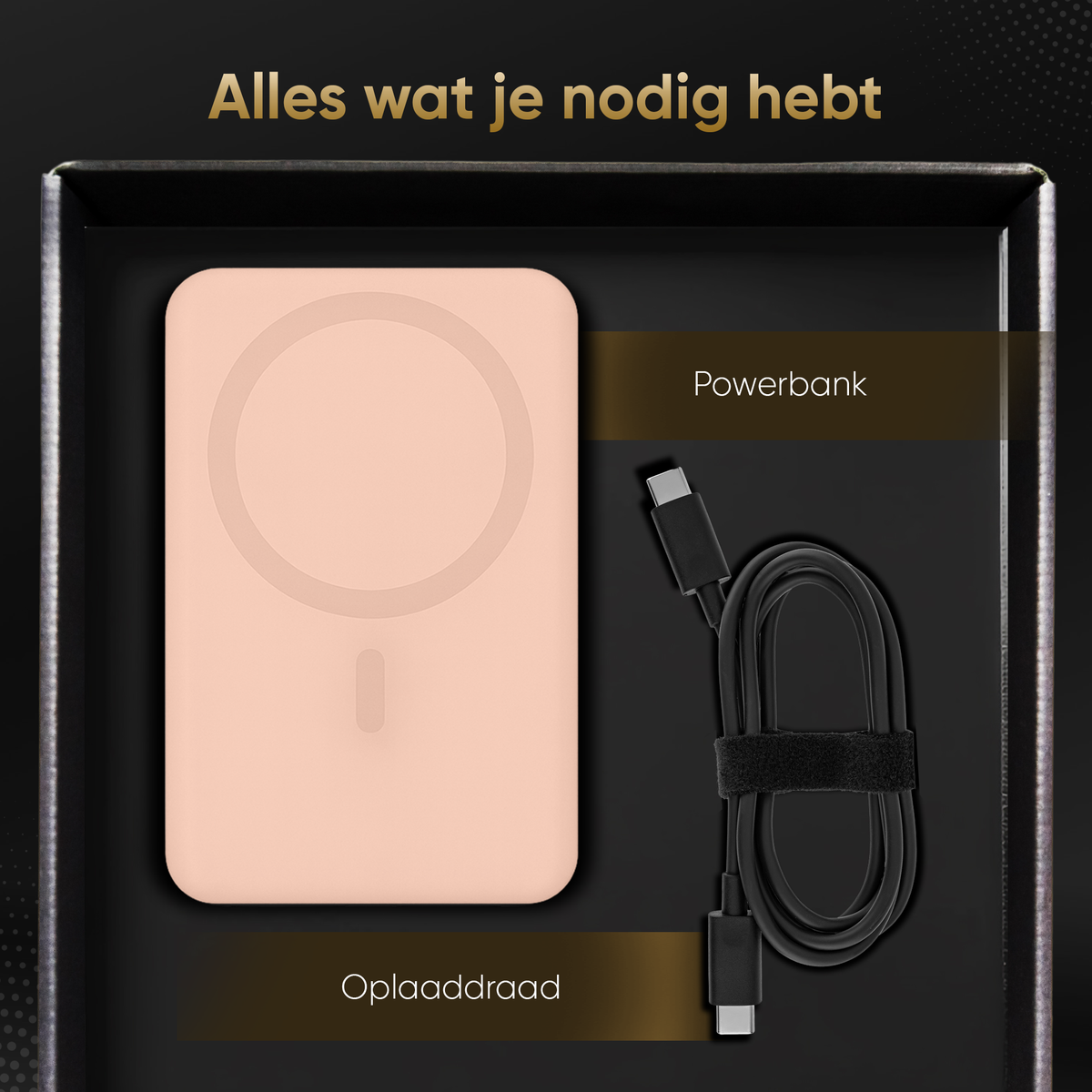Golden Sound Powerbank 10.000 mAh - Geschikt voor MagSafe systeem - Roze