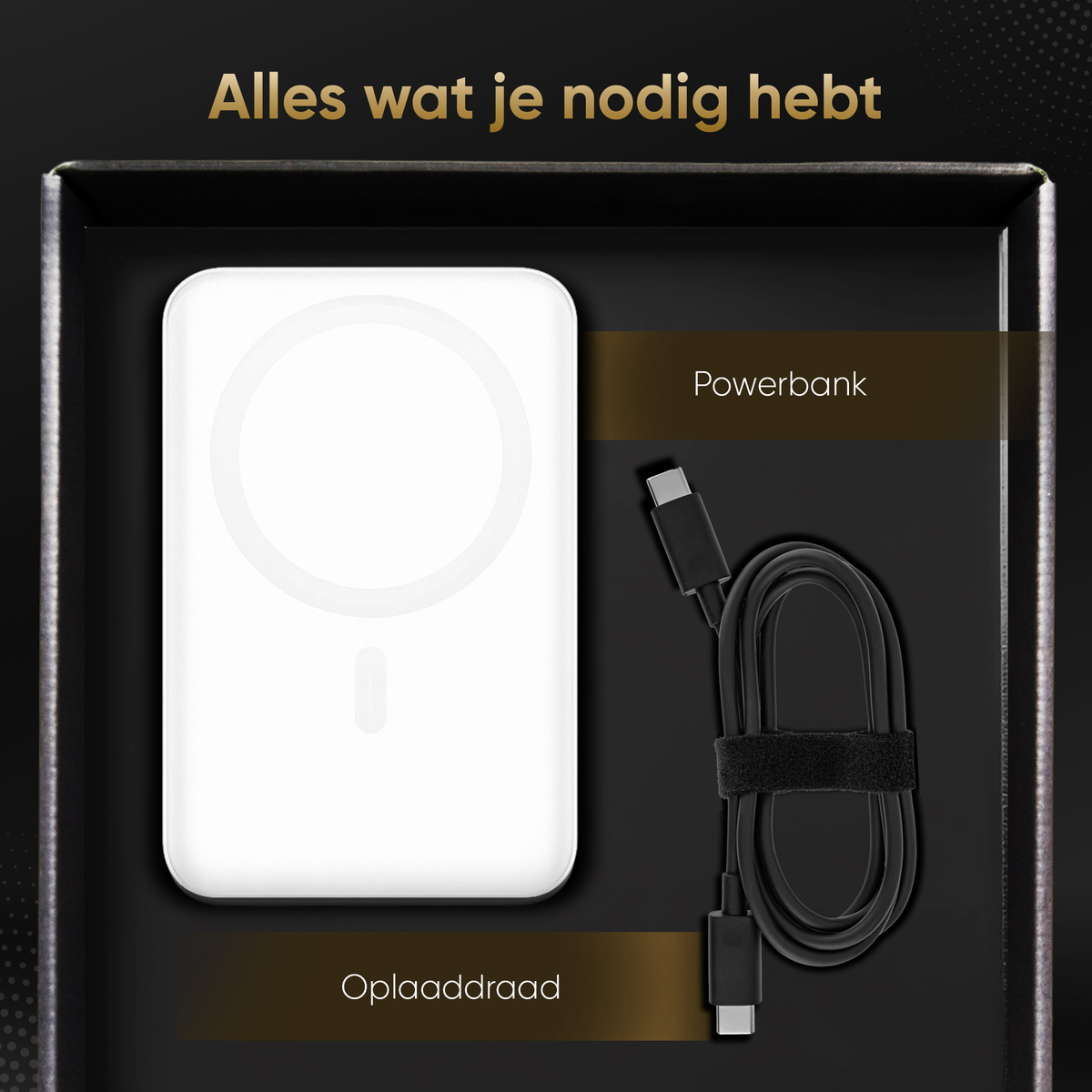 Golden Sound Powerbank 10.000 mAh - Geschikt voor MagSafe systeem - Wit