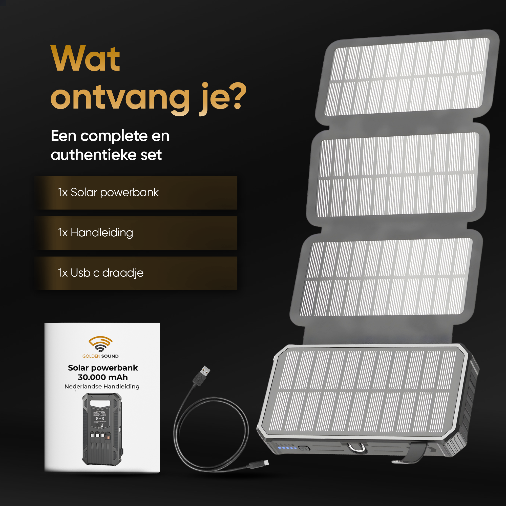 Solar Powerbank 30.000 met Panelen