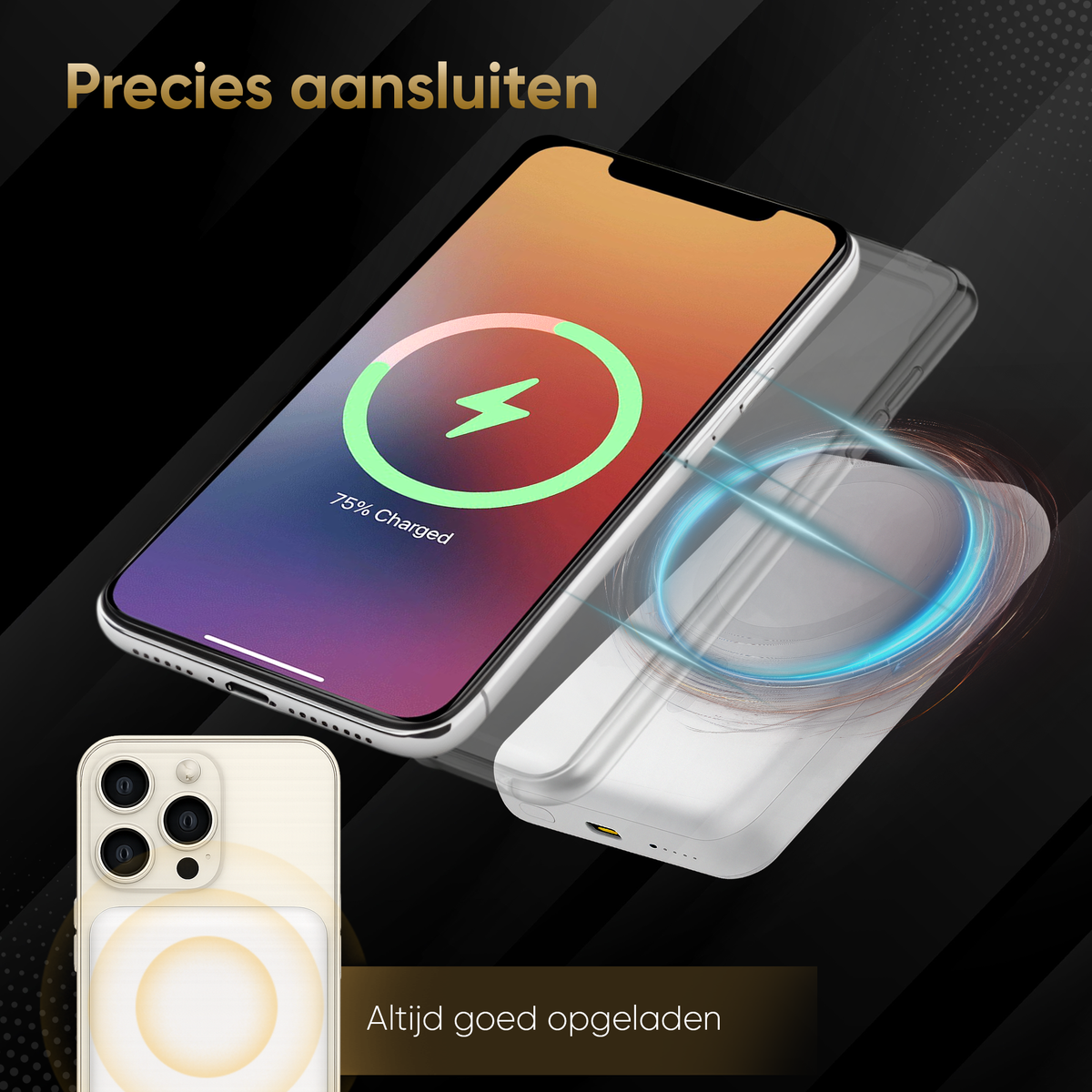 Golden Sound Powerbank 10.000 mAh - Geschikt voor MagSafe systeem - Wit