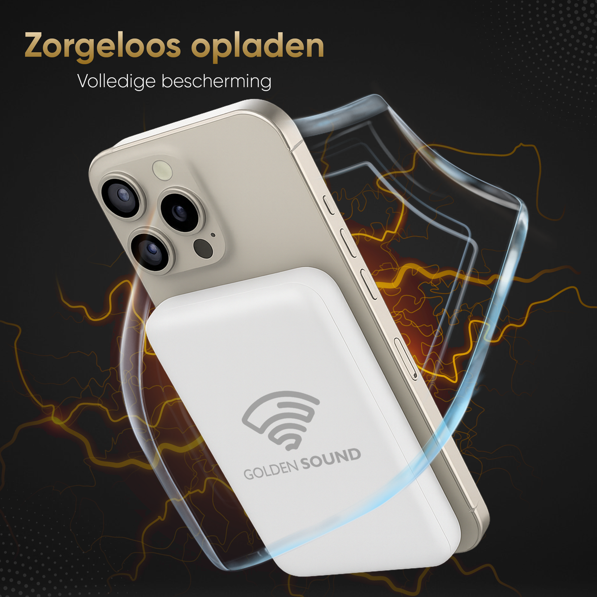 Golden Sound Powerbank 10.000 mAh - Geschikt voor MagSafe systeem - Wit